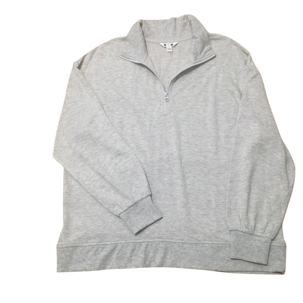 Three Doots Gray 3/4-Zip Comfortable Sweater XL . Run Small.
